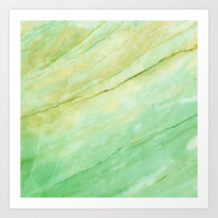 Green Marble Art Print by Santo Sagese