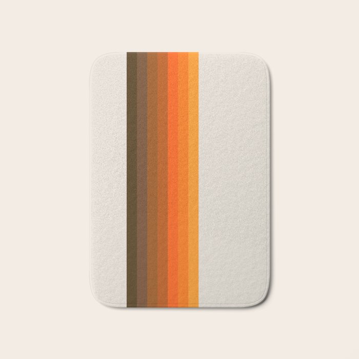 Retro Golden Rainbow Straight Bath Mat by Circa 78 Designs Society6