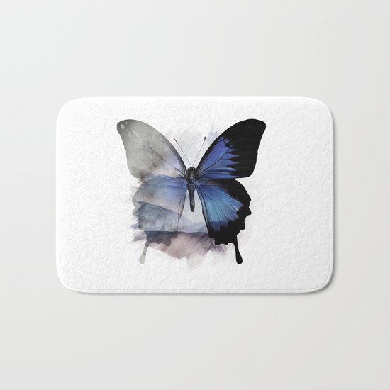 Blue Shadows Butterfly Bath Mat