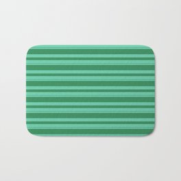 [ Thumbnail: Aquamarine and Sea Green Colored Striped/Lined Pattern Bath Mat ]