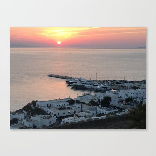 Sunset, Myconos Island, Greece Canvas Print