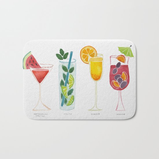 Summer Cocktails Bath Mat