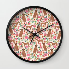 Rhodesian Ridgeback floral dog breed gifts pure breed must have dog pattern Wall Clock