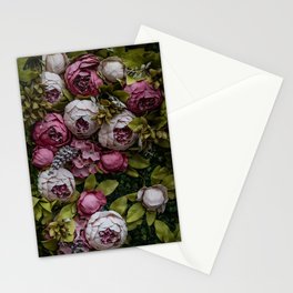 Pink and white peonies pattern Stationery Card