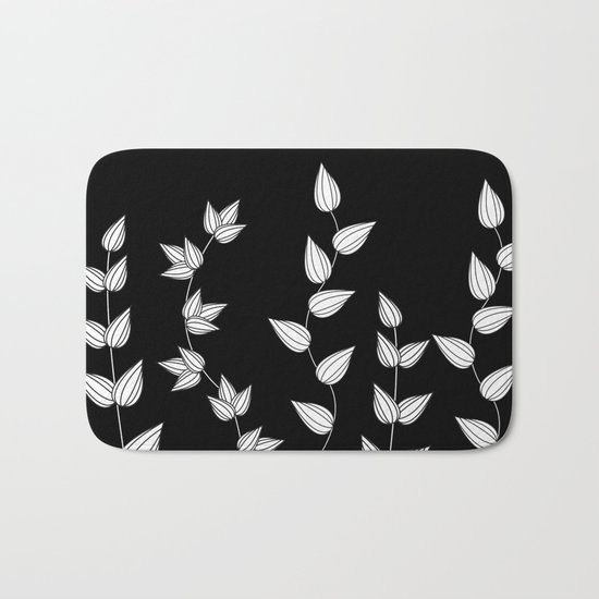 Black and White Garden Bath Mat