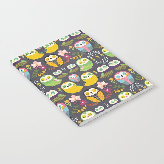 Owls and flowers Notebook