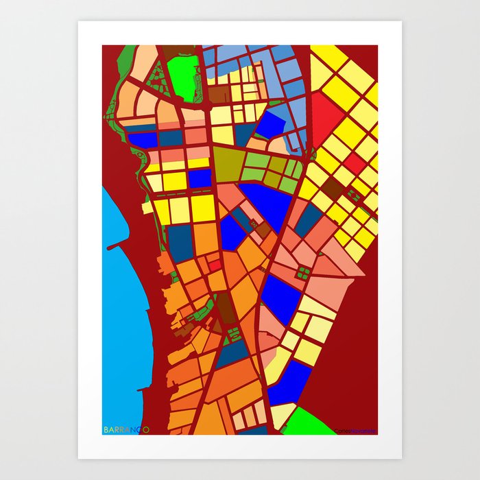 BARRANCO MAP Urban Blocks Art Print