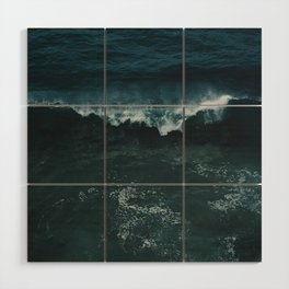 Crashing Waves three - aerial ocean - sea travel photography Wood Wall Art