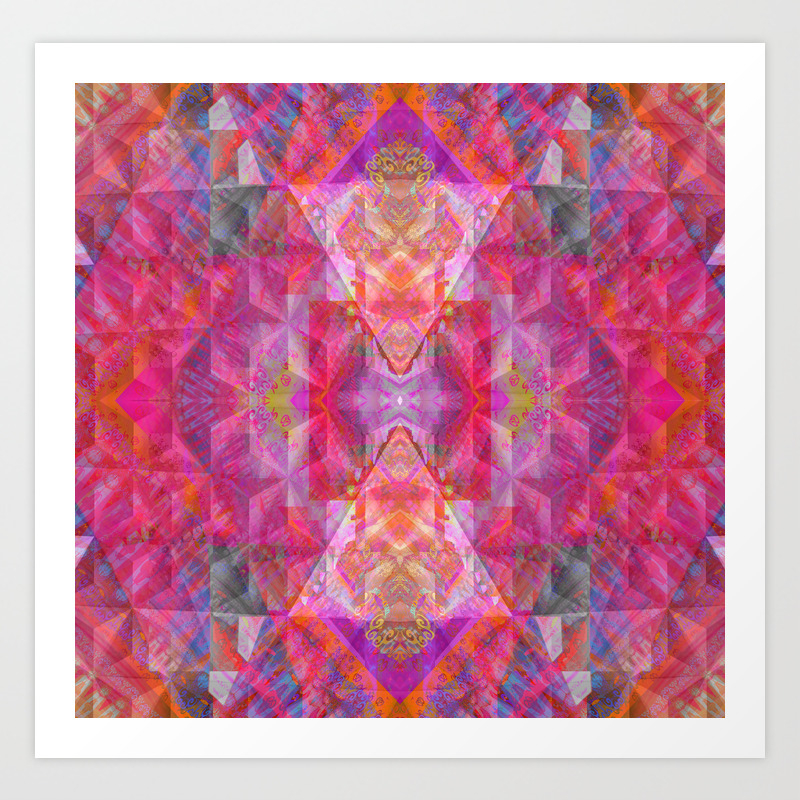 Abstract Pink Hd Folded Paper Texture Art Print By