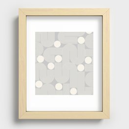 Abstraction_NEW_SUN_MOON_GREY_WHITE_PATTERN_POP_ART_0728B Recessed Framed Print