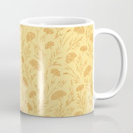 Meadowland (Gold) Coffee Mug | Floral, Botanical, Gold, Grass, Digital, Fall, Fields, Autumn, Hand Drawn, Grasslands 