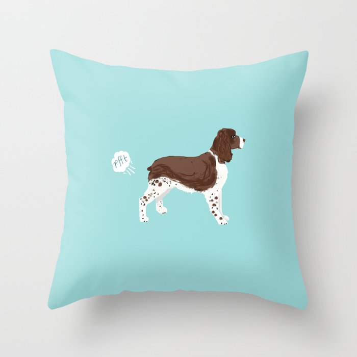 English Springer Spaniel Funny Farting Dog Breed Gifts Throw