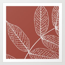 Autumn Leaves, Earth Red (Set of 3) Art Print