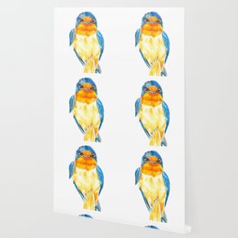 Barn Swallow - Andorinha - orange and blue - bird - illustration Wallpaper