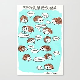 Hedgehogs Say Funny Things Canvas Print