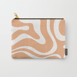 Modern Liquid Swirl Abstract Pattern Square in Buff  Carry-All Pouch