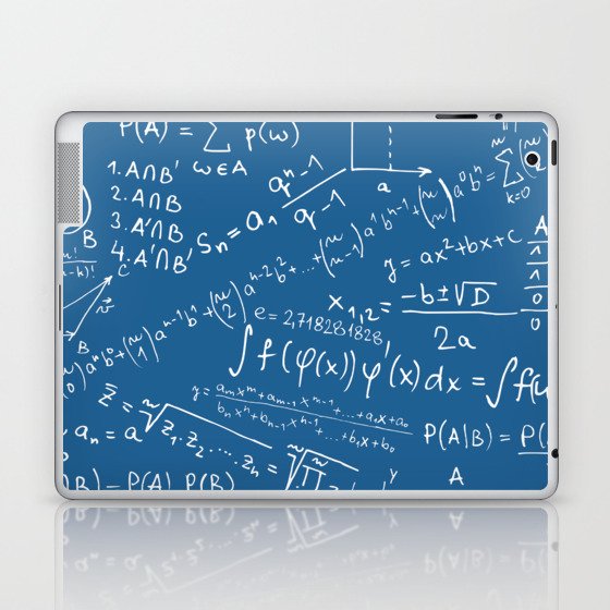 Math Equation On Blue Background Pattern Laptop & iPad Skin