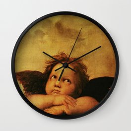 Bored Angels, Raffaello Sanzio, Raphael,Sistine Madonna,angel, Nº, 02. Wall Clock