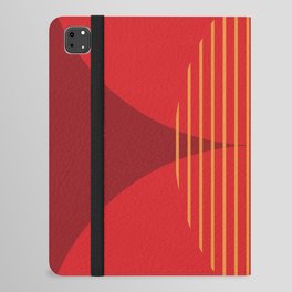 Abstraction Shapes 115 in Cherry Red Orange (Moon Phase Abstract)  iPad Folio Case