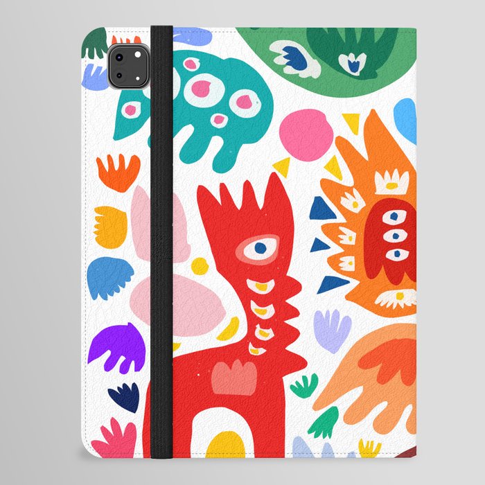 Spring Gouache Cut Out Joyful Abstract Pattern Design  iPad Folio Case