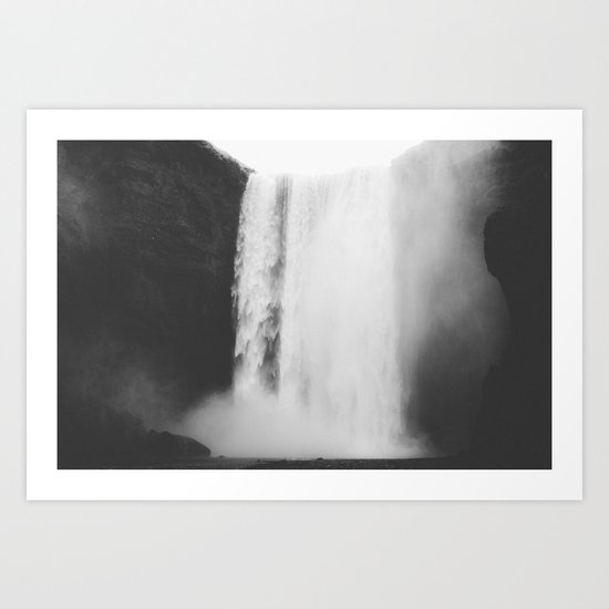 Black waterfall Art Print