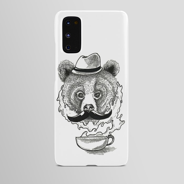 Bear emerging from a cup of Coffee Android Case