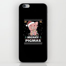 Merry Pigmas Funny Pig Christmas Pun iPhone Skin