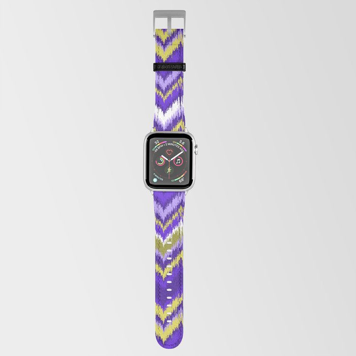 8-Bit Ikat Pattern – Periwinkle & Lime Apple Watch Band