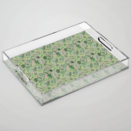 Watercolor Tropical Jungle Leaves Acrylic Tray
