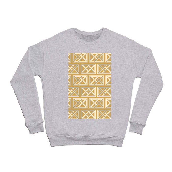 Elegant Yellow Geometric Pattern Crewneck Sweatshirt