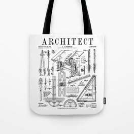 Architect Architecture Student Tools Vintage Patent Print Tote Bag