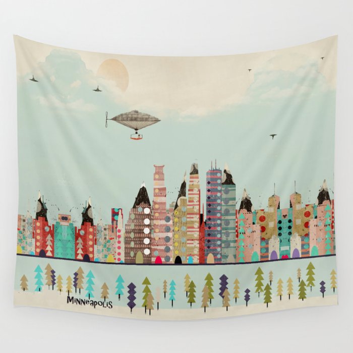 visit minneapolis minnesota Wall Tapestry by bri.buckley  Society6