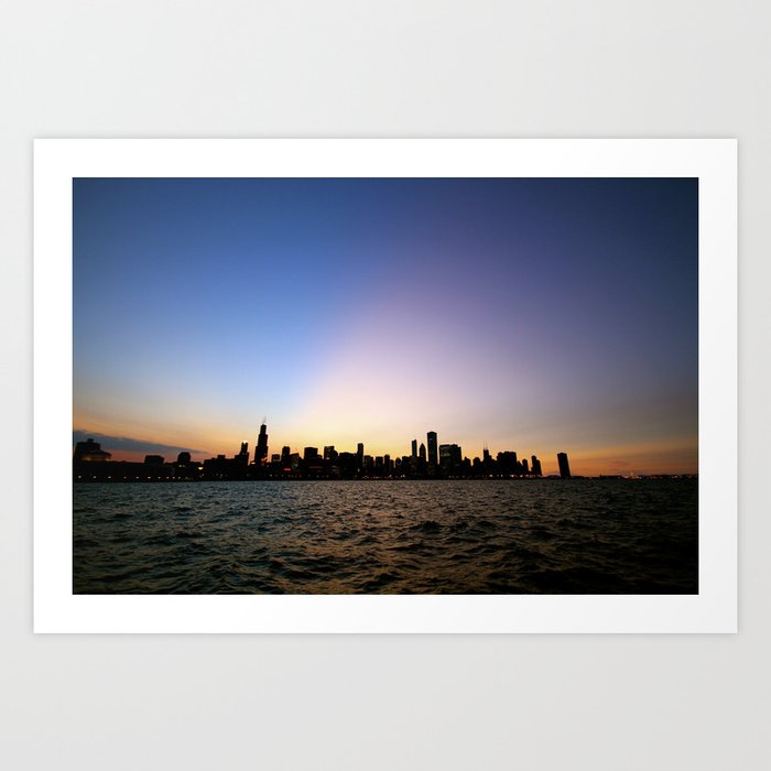 Chicago Skyline - Blackout Art Print