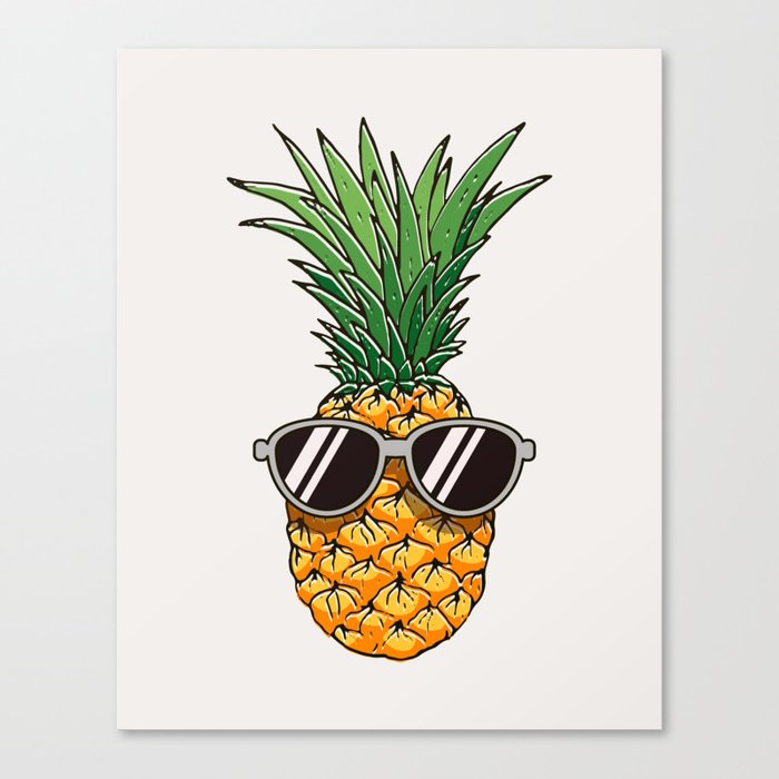 Summer Time Pineapple With Sunglasses Canvas Print