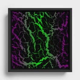 Cracked Space Lava - Purple/Green Framed Canvas