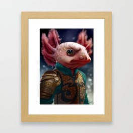 Axolotl warrior Framed Art Print