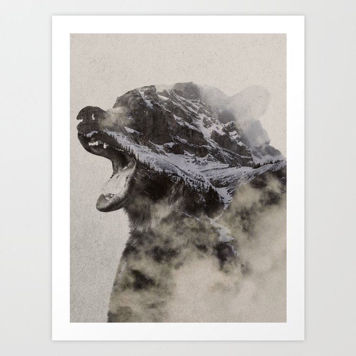 Bear In The Fog Art Print