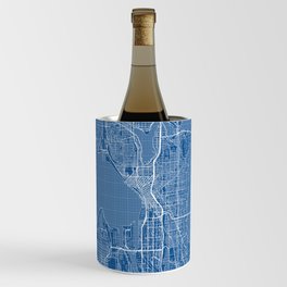 Seattle City Map of Washington State, USA - Blueprint Wine Chiller