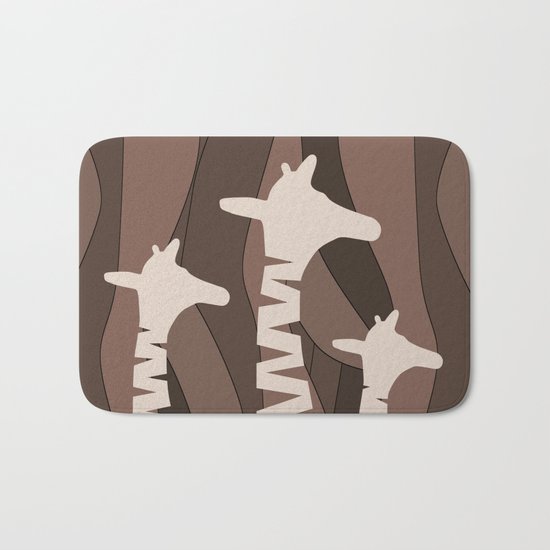 Abstract Giraffe Family Bath Mat
