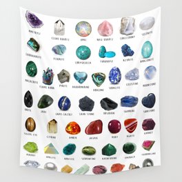 crystals gemstones identification Wall Tapestry