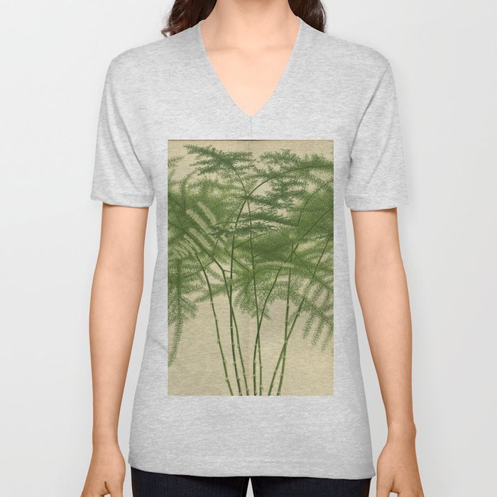 Botanical Asparagus V Neck T Shirt