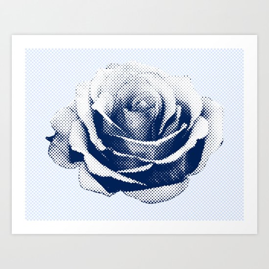HALFTONE ROSE Art Print