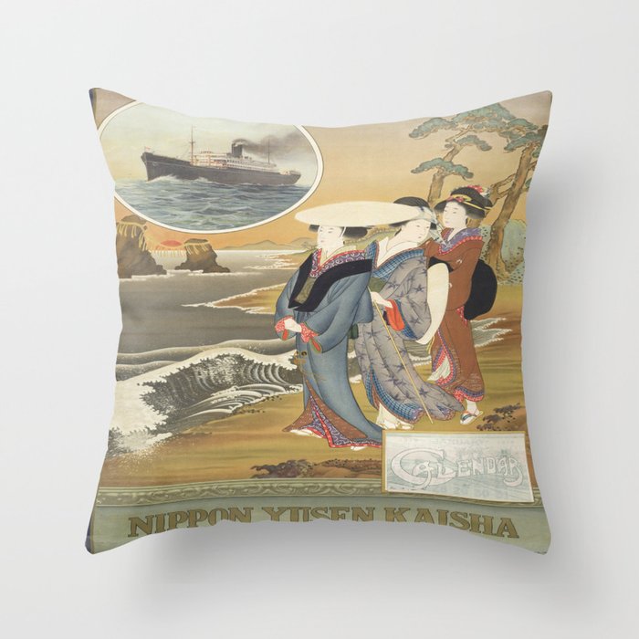 Vintage poster - Nippon Throw Pillow