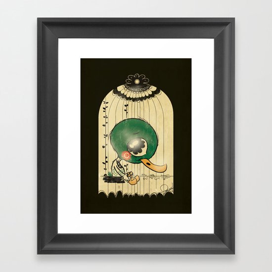 Chinese Idiom: Sitting Duck 插翅难飞 Framed Art Print