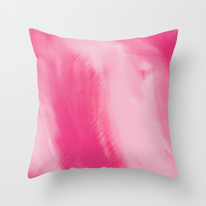 Soothing Blush Pink + Fuchsia  Throw Pillow