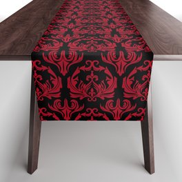 Victorian 2 (Red on Black) Table Runner