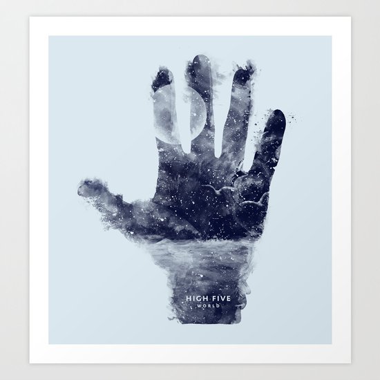 High five world Art Print