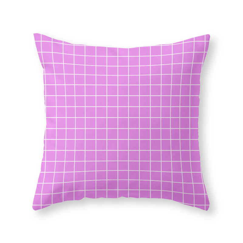Lavender Magenta - Violet Color - White Lines Grid Pattern Throw Pillow by makeitcolorful