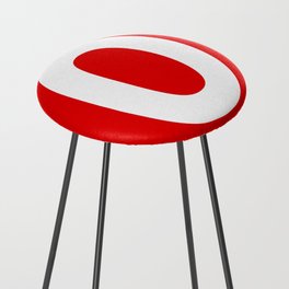 Number 0 (White & Red) Counter Stool