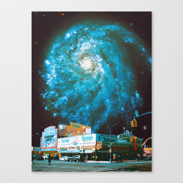 Intersection - Space Collage, Retro Futurism, Sci-Fi Canvas Print